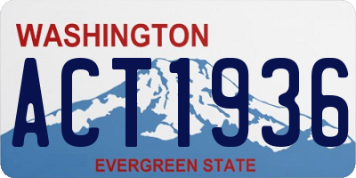 WA license plate ACT1936