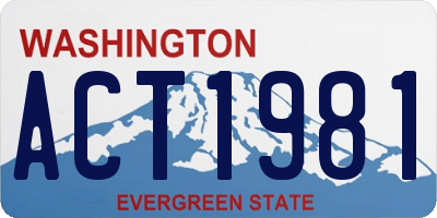 WA license plate ACT1981