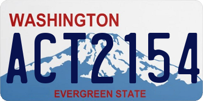 WA license plate ACT2154