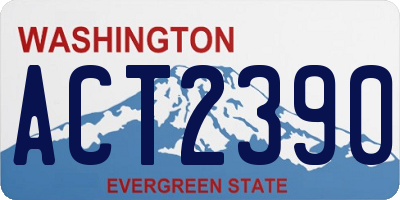 WA license plate ACT2390