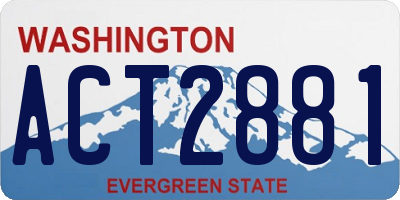 WA license plate ACT2881