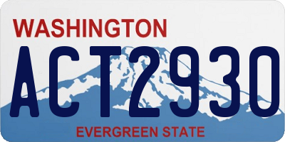 WA license plate ACT2930