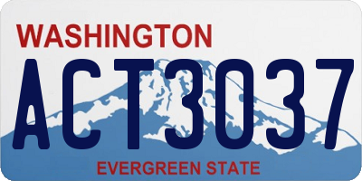 WA license plate ACT3037