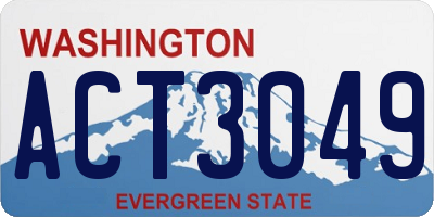 WA license plate ACT3049