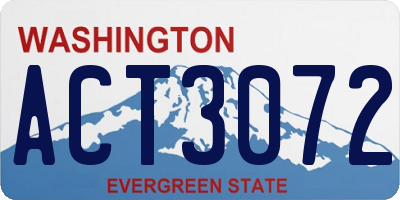 WA license plate ACT3072