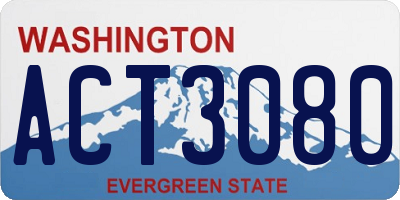 WA license plate ACT3080