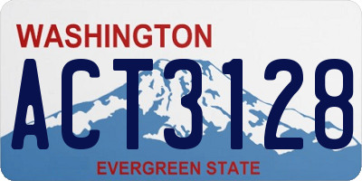 WA license plate ACT3128