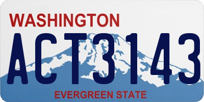 WA license plate ACT3143