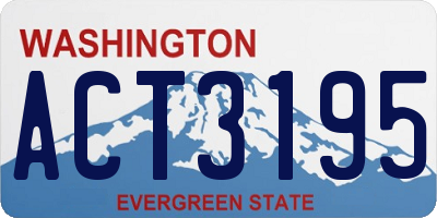 WA license plate ACT3195
