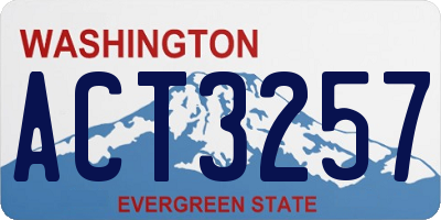 WA license plate ACT3257