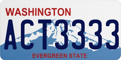 WA license plate ACT3333