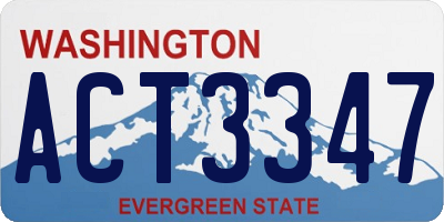 WA license plate ACT3347