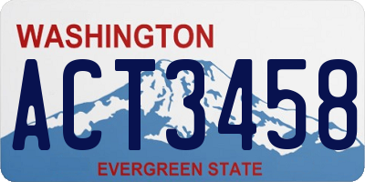 WA license plate ACT3458