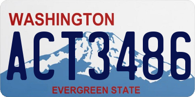 WA license plate ACT3486