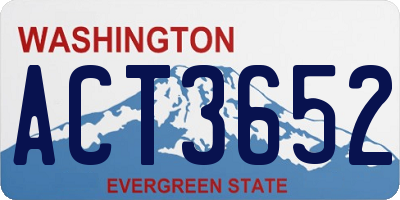 WA license plate ACT3652