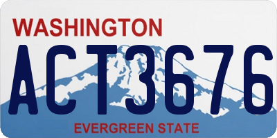 WA license plate ACT3676