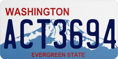 WA license plate ACT3694