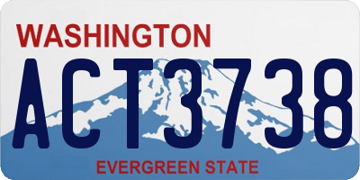 WA license plate ACT3738