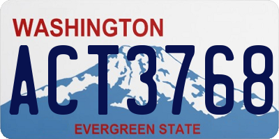 WA license plate ACT3768
