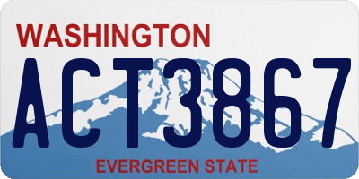 WA license plate ACT3867