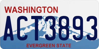 WA license plate ACT3893