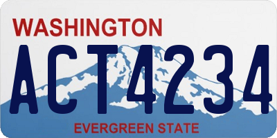 WA license plate ACT4234