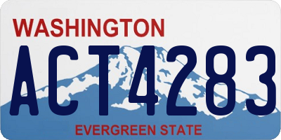WA license plate ACT4283