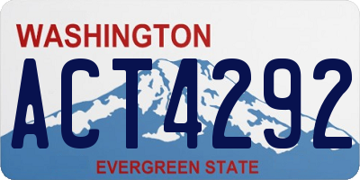WA license plate ACT4292