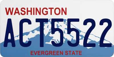 WA license plate ACT5522