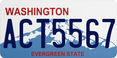 WA license plate ACT5567