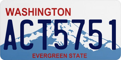 WA license plate ACT5751