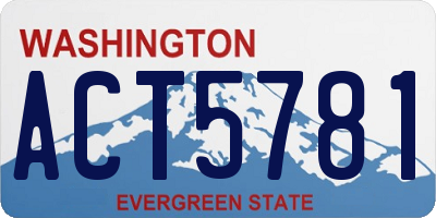 WA license plate ACT5781