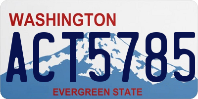 WA license plate ACT5785