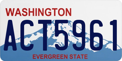 WA license plate ACT5961