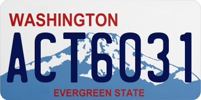 WA license plate ACT6031
