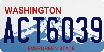 WA license plate ACT6039