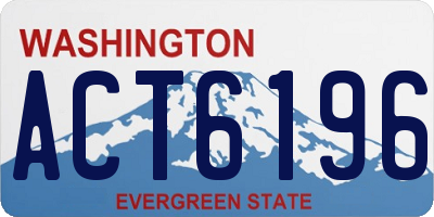 WA license plate ACT6196