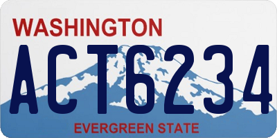 WA license plate ACT6234