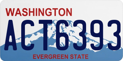 WA license plate ACT6393