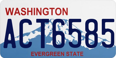 WA license plate ACT6585