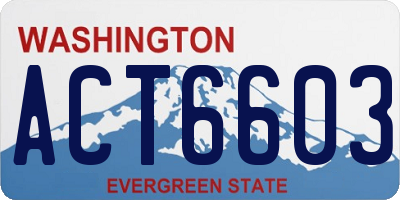 WA license plate ACT6603