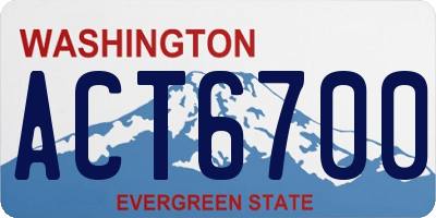 WA license plate ACT6700