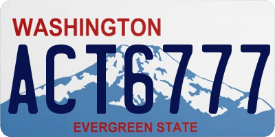 WA license plate ACT6777
