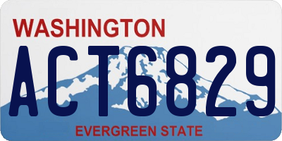WA license plate ACT6829