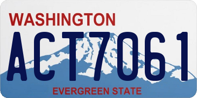 WA license plate ACT7061