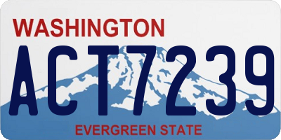 WA license plate ACT7239
