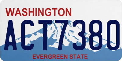 WA license plate ACT7380