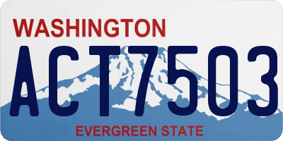 WA license plate ACT7503