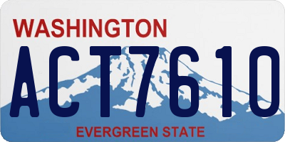 WA license plate ACT7610