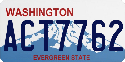 WA license plate ACT7762